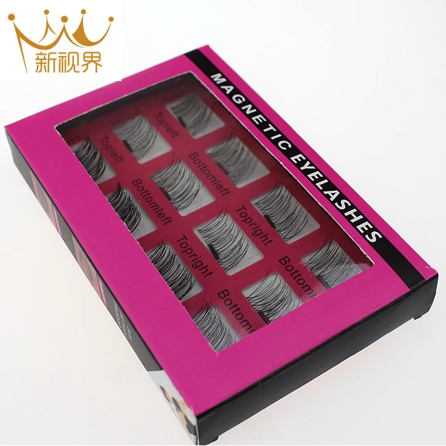 Magnetic Eyelashes Full Size Natural False Lashes Triple 3 Magnets Thin Eye Lashes No Glue Handmade 8 PCS False Eyelashes