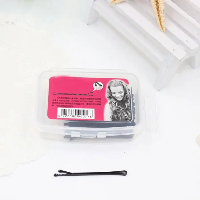 
Black Metal Hair Grips Bobby Pins With Box Fashional U Shaped Hair Pin 