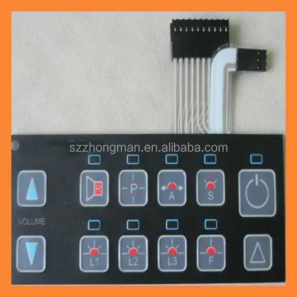 Цифровой водонепроницаемый мембранный переключатель с тиснением ключи