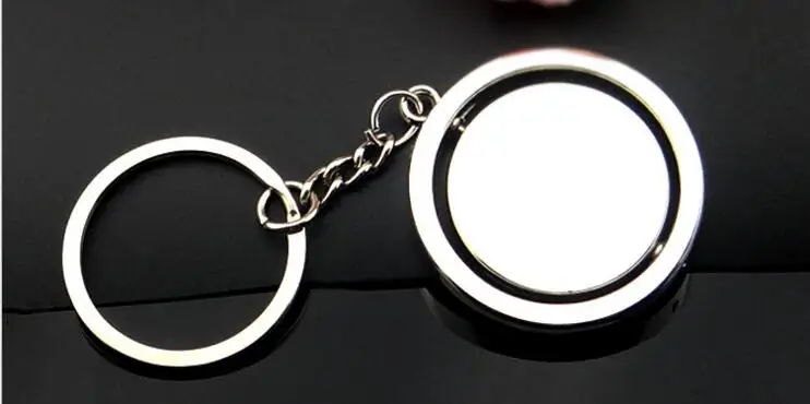 Factory direct sales custom double-sided logo metal rotating keychain