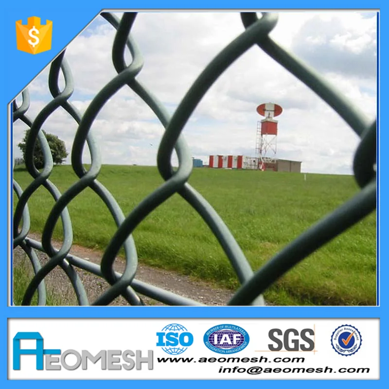 AEOMESH coated Y column pole spraying weld mesh airport fence with barbed wire