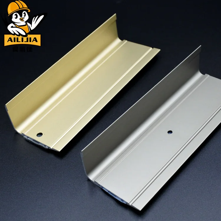 Curved golden photoluminescent aluminum non slip bullnose stair nosing