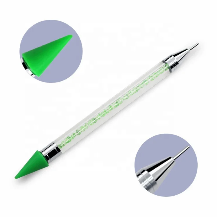 Dual End Nail Art Dotting Pen Wax Rhinestone Stud Picker Pencil Crystal Beads Nails Tips Decoration Manicure Tool