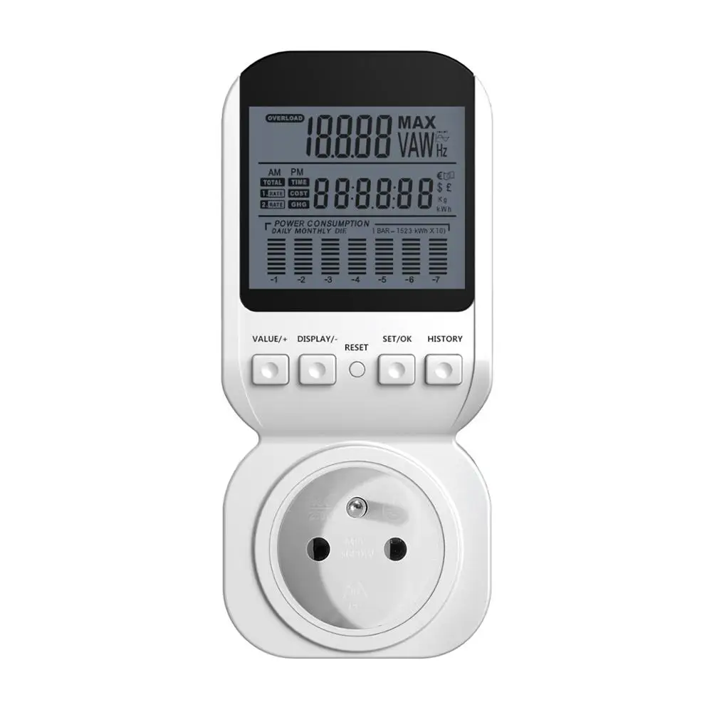 Герц цифровой измеритель энергии Вт Напряжение Вольтметр мощность анализа измеритель мощности Новый 230V 50HZ однофазный цифровой только в том случае, прозрачное отделение для удостоверения личности