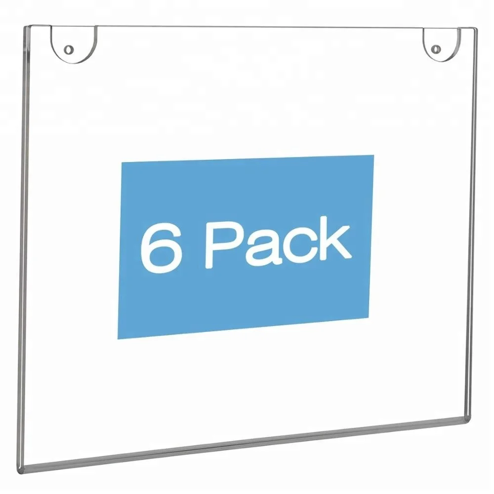 Acrylic Wall Mount Sign Holder Vertical for 8.5 x 11 Inch Paper Clear Advertising Frames
