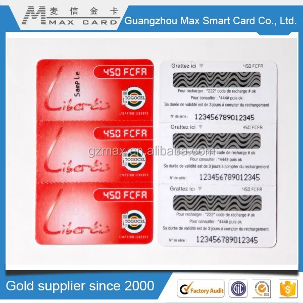 Top up Card Printing