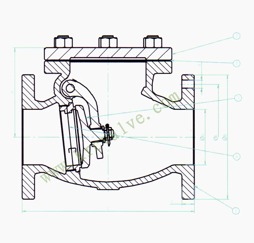 JIS Marine Valve Swing Check Valve F7373 Pressure 10K Flange