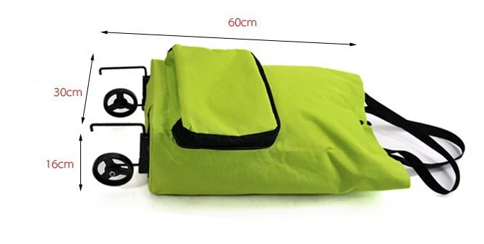 Style Foldable Shopping Trolley Bag with 2 Wheels Large(max Length>50cm)