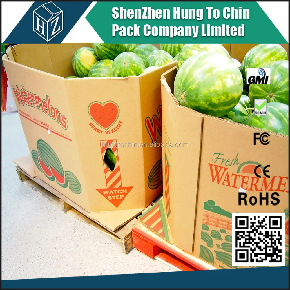 
Custom printed 5 ply double wall watermelon bin box packaging box 