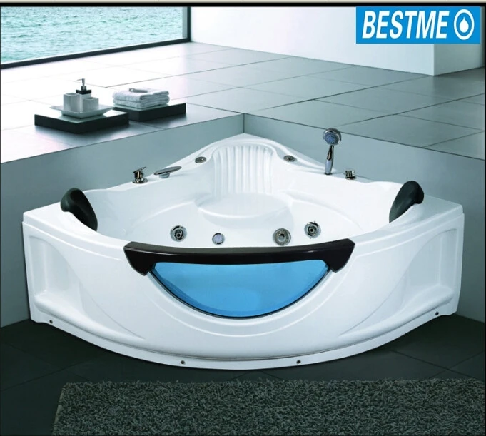 China Best Design Acrylic White fan shape Indoor Bath tub Two person sexy massage bathtub ideal standard spa bathtubs