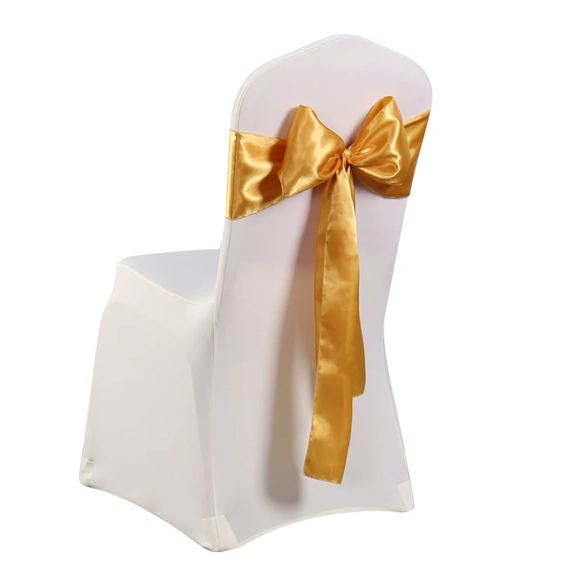 wholesale factory wedding tie back chair cover satin chair sashes for banquet