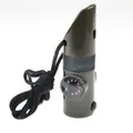7 in 1 Camping Survival Whistle Kit with Compass Thermometer Flashlight Magnifier