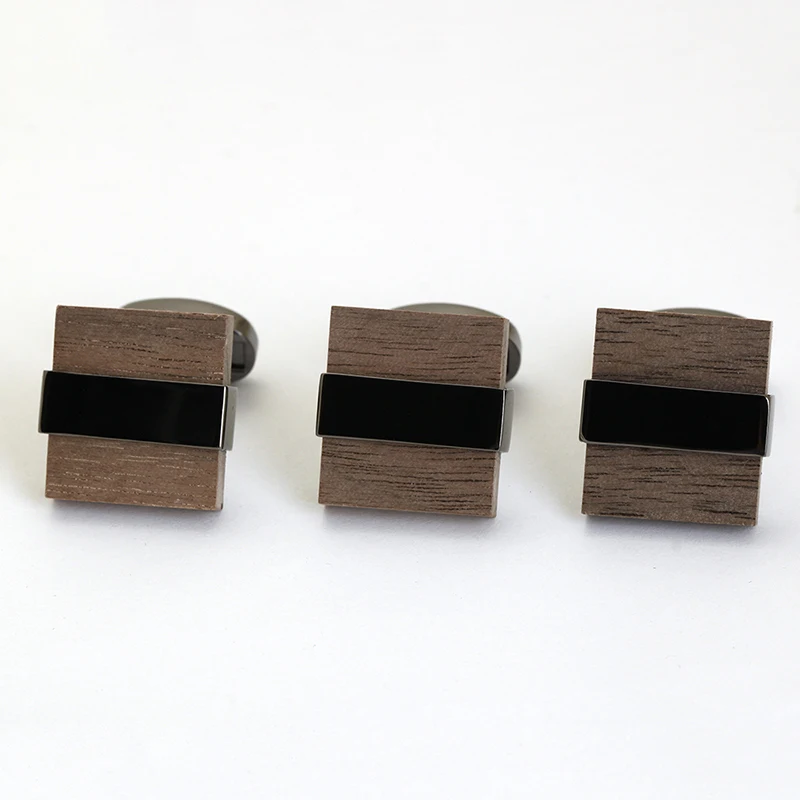 Оптовая продажа, классические деревянные Запонки, модные мужские запонки под заказ, деревянные Запонки для рубашек