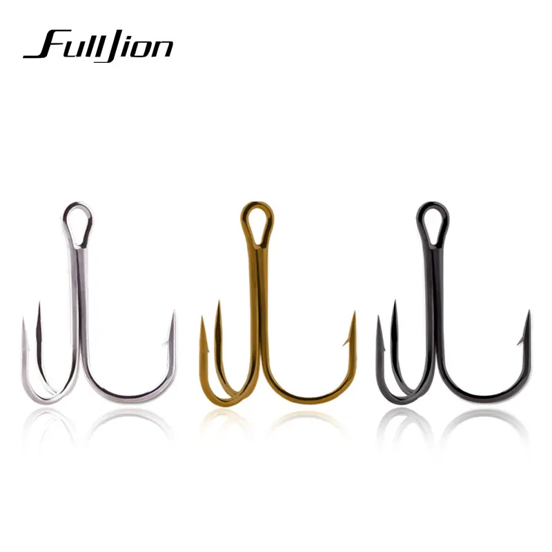 Fulljion Sea Stainless Steel Carp High Carbon Fishing Hook Treble Fishhook