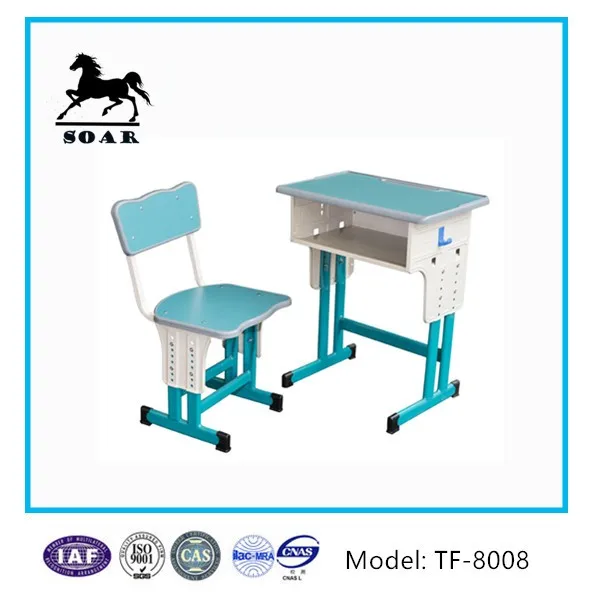 
Height adjustable wooden child chair and study table with melamine board 