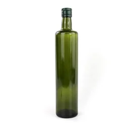 Factory wholesale 8 oz 16 oz 26 oz dark green glass olive oil vinegar round bottle for sunflower soybean corn