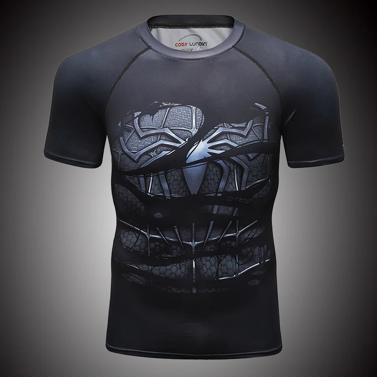 Guangzhou fengrui clothing superhero shirt cody lundin men sports clothes gym shirt