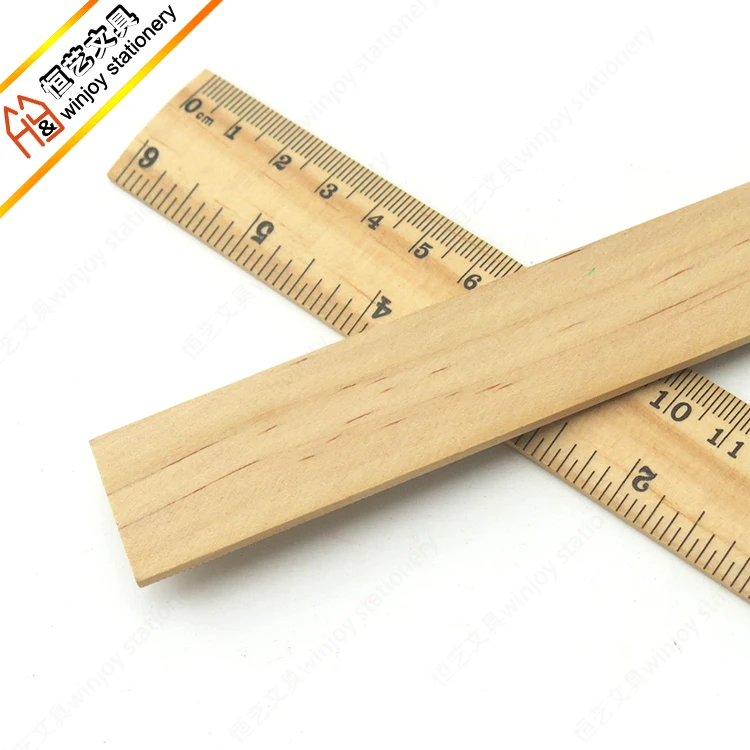 Hot Eco 15cm Wooden Rulers with Centimeters and Inches, Metric Wood Ruler for Students Drafting School Custom Printing
