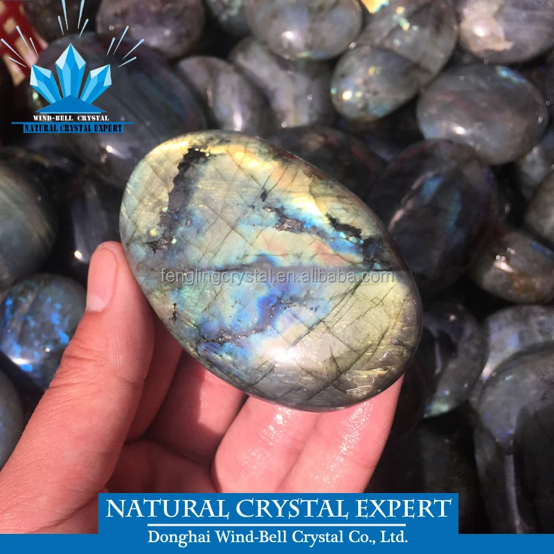 Wholesale Natural Crystal Madagascar Labradorite PalmStone Crystal Healing Specimens