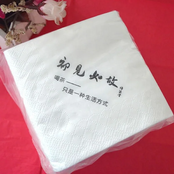 White restaurant tissue 23*23cm with customized logo