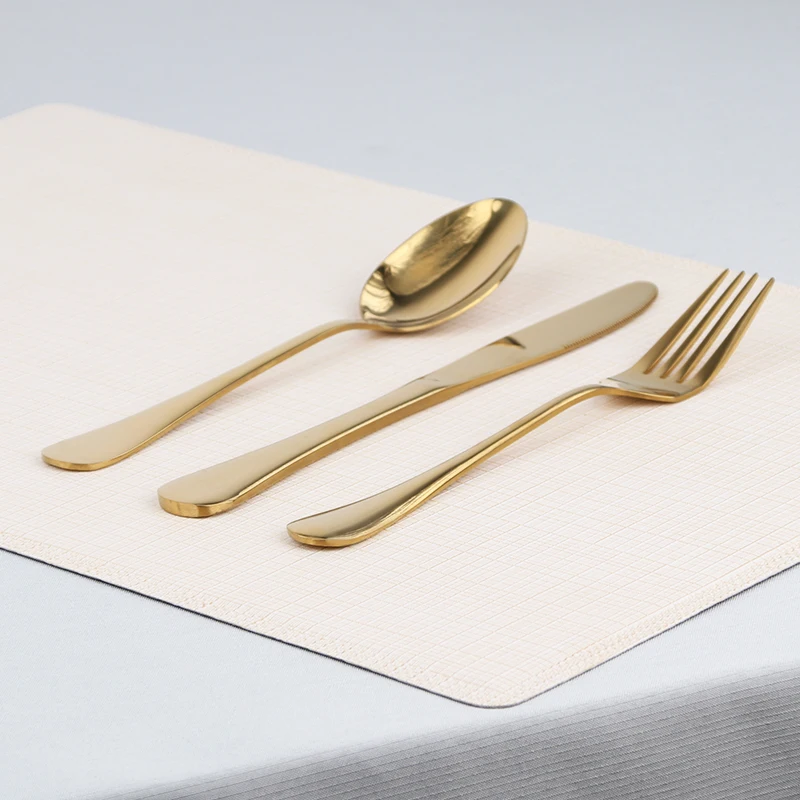 Supply retailer wholesale Bulk Golden Plated Stainless Steel Cutlery Set, Kitchen Fork Spoon Knife Cutlery Wedding tableware