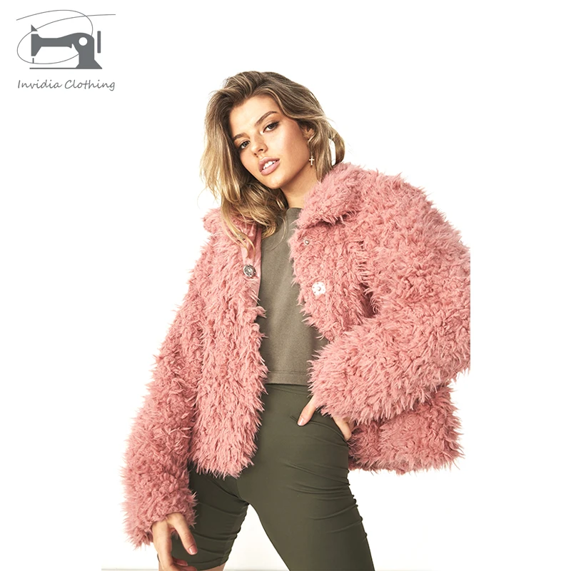 
wholesale fashion high quality custom faux fur coat women 