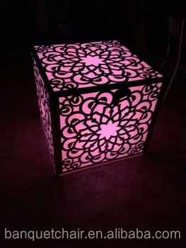 
Stainless steel with led light table set party used 