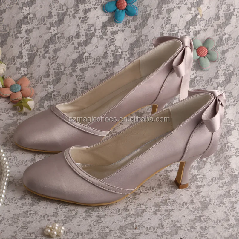 Black Pumps with Bow Mid Heel