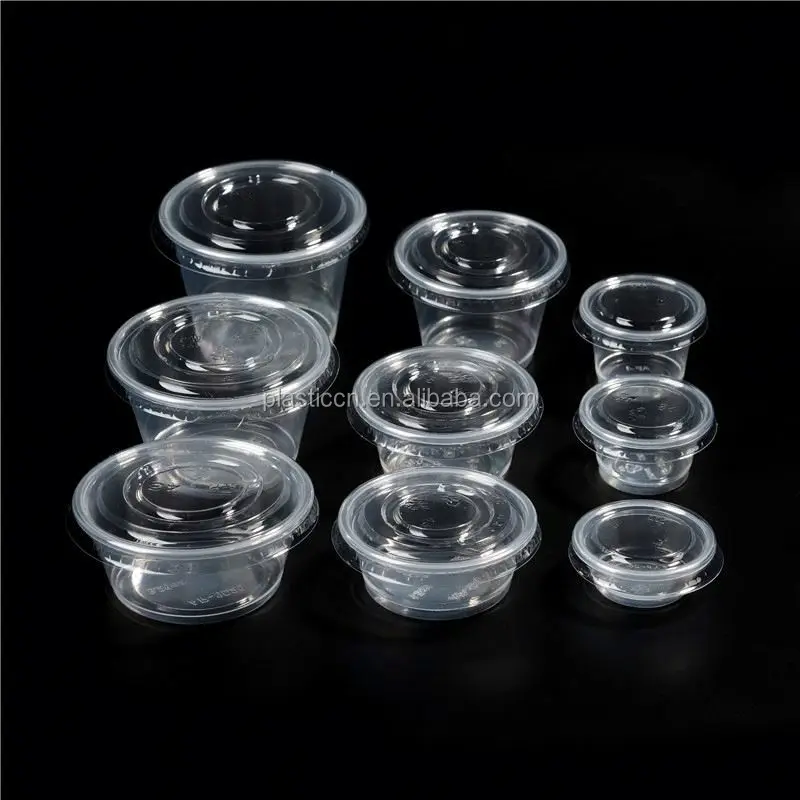 wholesale small plastic candy jars with lids/food sample cups