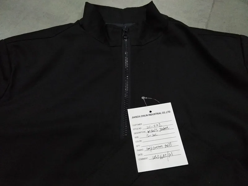 ZhiLin custom high quality factory wholesale black mens jacket
