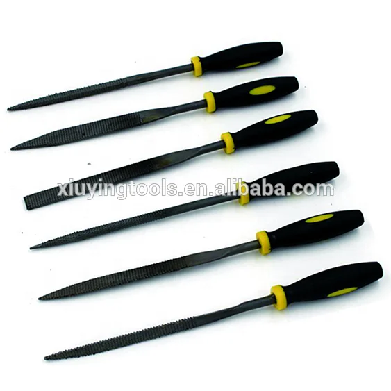 
10pcs Alloy Strength Steel Mini Metal Taper Hand Mini Needle Wood File with ABS TPR Handle Mini Needle File Set 