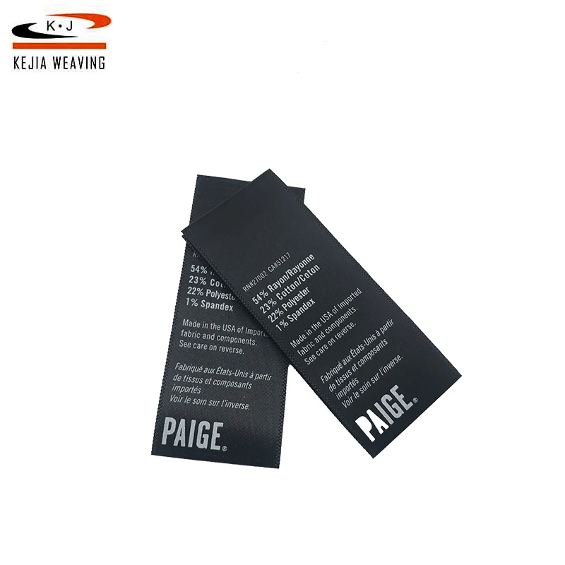 Customize Clothing Brand Fabric Double Side Printing Labels