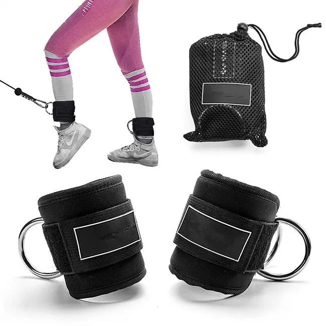 Gym Ankle Straps with Double Ring Attachment