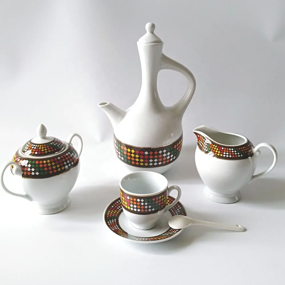 2021 new design 17pcs ethiopian coffee set tilet design for coffee ceremony traditional culture