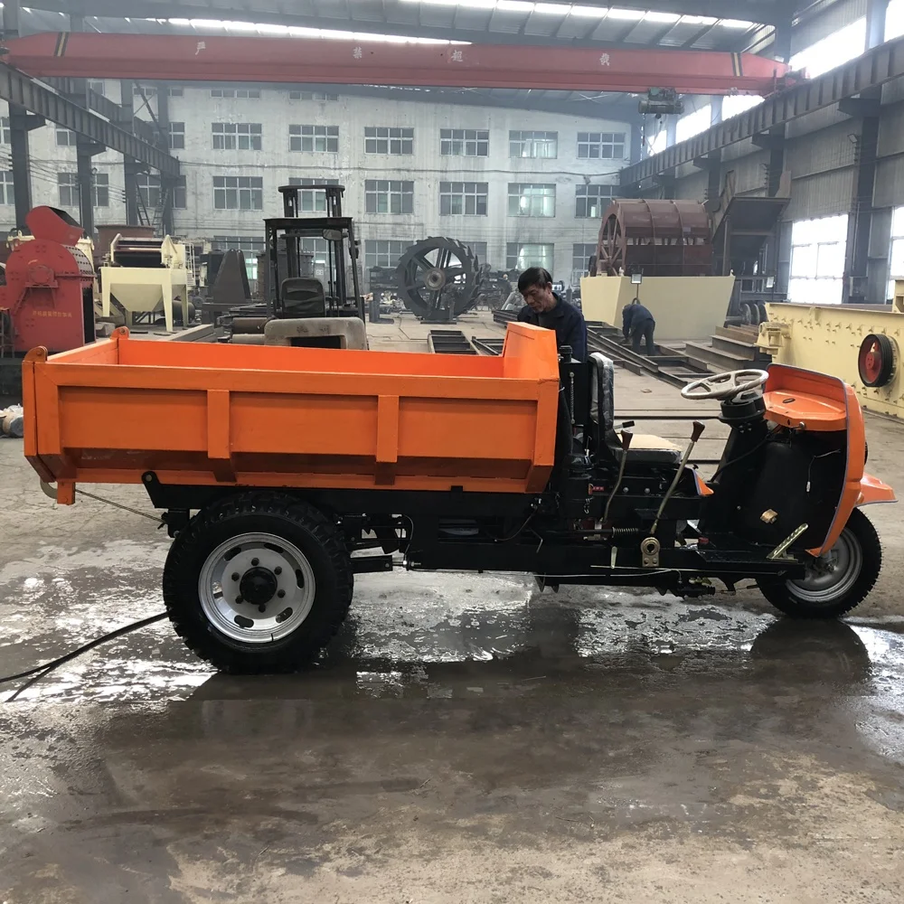 three wheels small cargo truck, 2 ton carry capacity diesel dumper