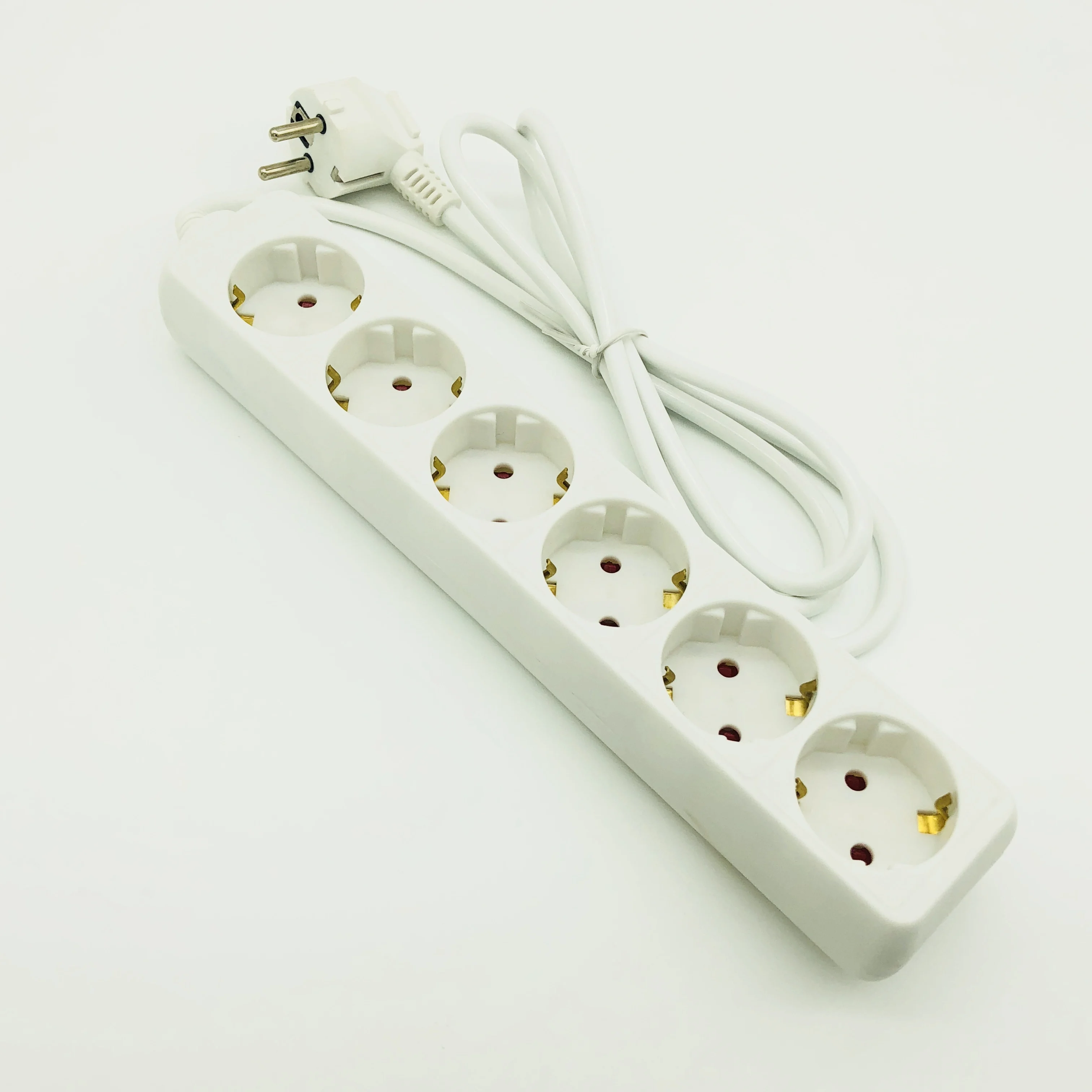 Simply Style 6 Outlets  Eu Germany  Extension Socket Power Strip  with Surge Protection with Switch