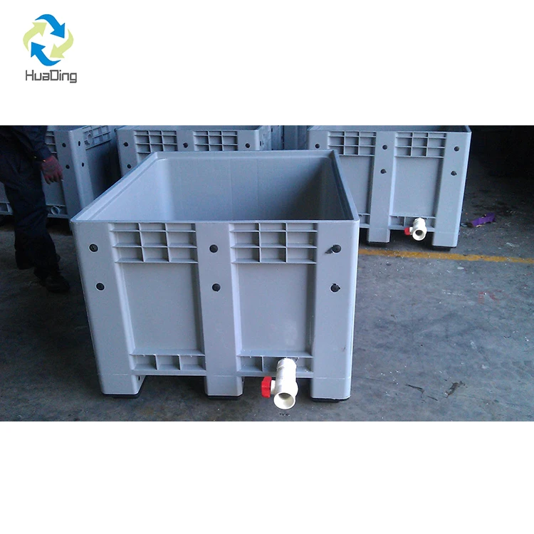 Custom size bulk container shipping heavy duty foldable plastic pallet box plastic shipping container