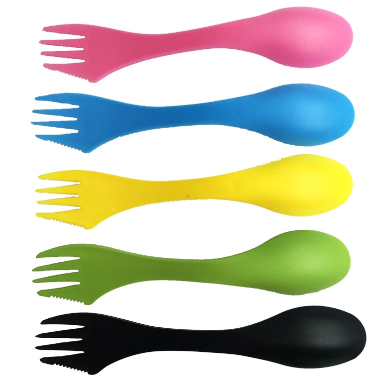 
Multifunctional High Quality Fashionable Travel Camping PP Three-sets Spoon Fork Knife Reusable Spork 
