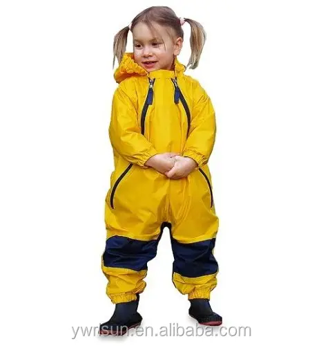 Непромокаемый комбинезон Muddy Buddy, дождевой костюм, детская желтая куртка, дождевик, от 12 мес. до 5 лет