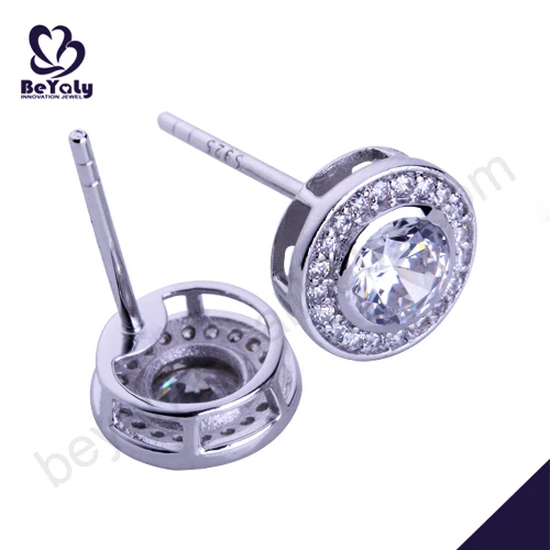 низкое moq новый дизайн серебряные серьги с камнями камень