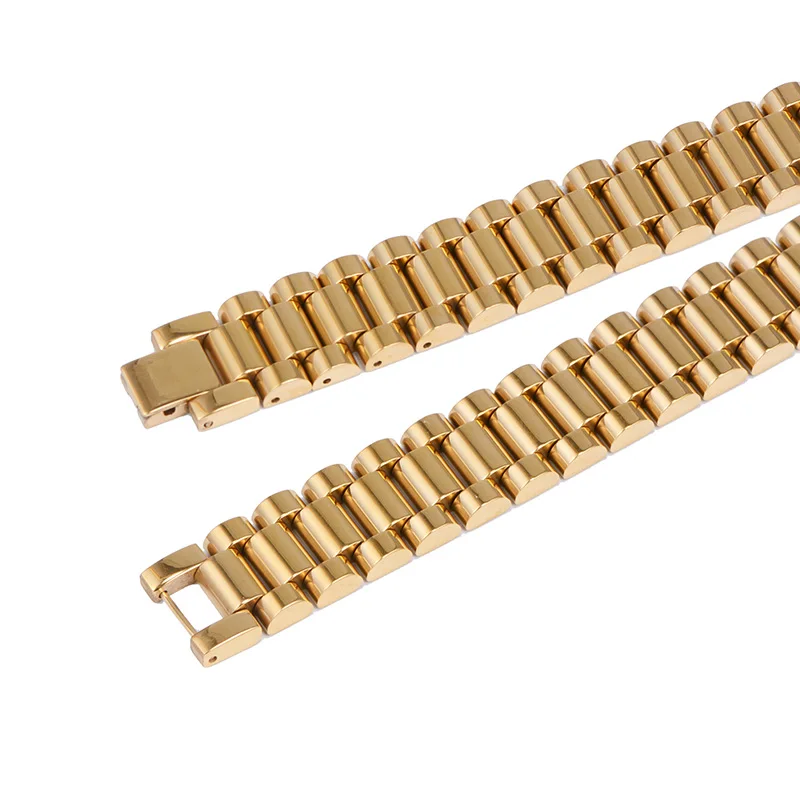 
14K Gold Plated Stainless Steel Watchband Bracelet For Men 