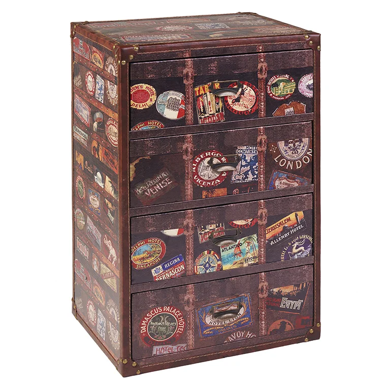 Домашний декор, промышленный дизайн, антикварная мебель, шкаф с 4 выдвижными ящиками