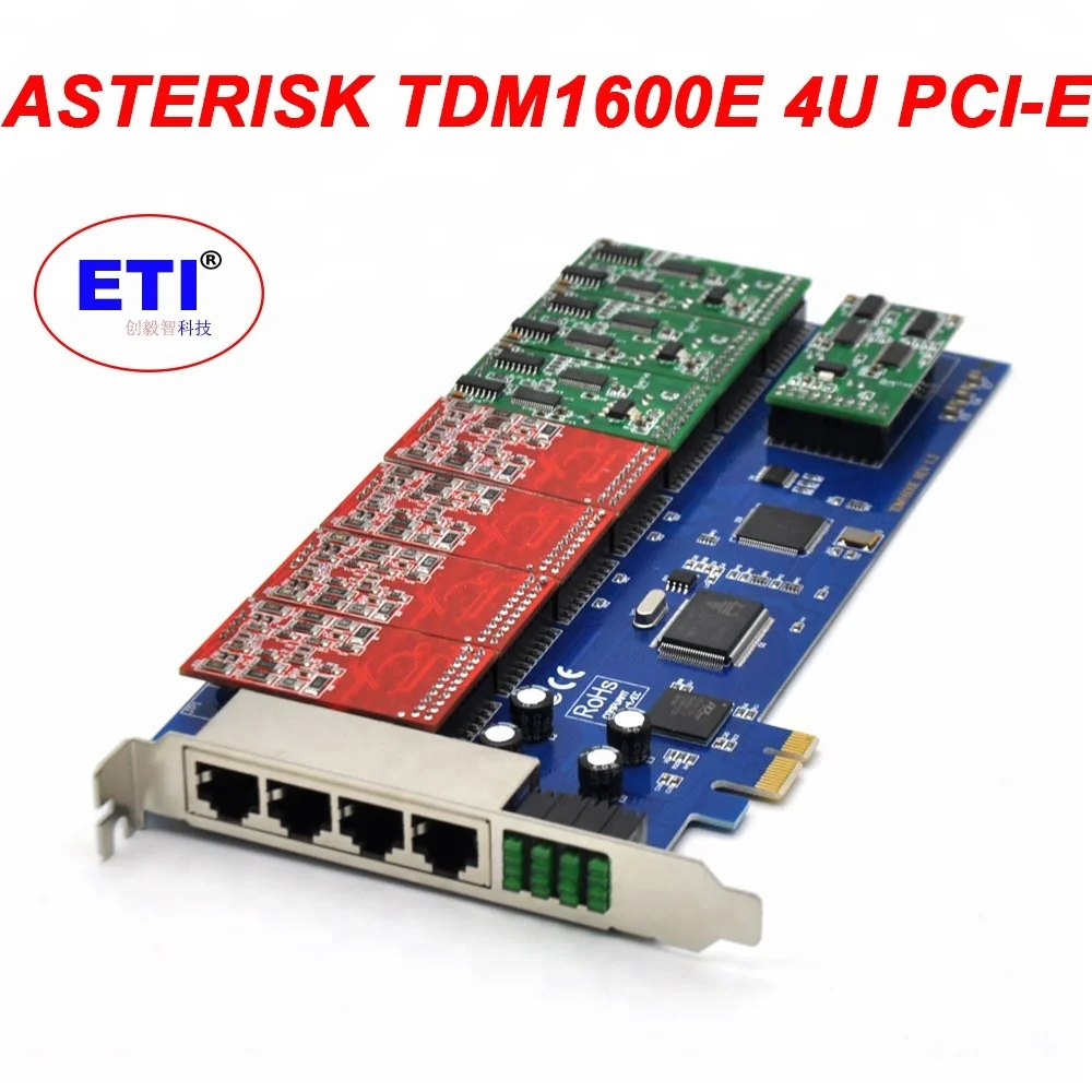 Asterisk card TDM1600E PCI 4 FXO/FXS Ports Voip Modules Analog Digium Trixbox Card For 4U Version