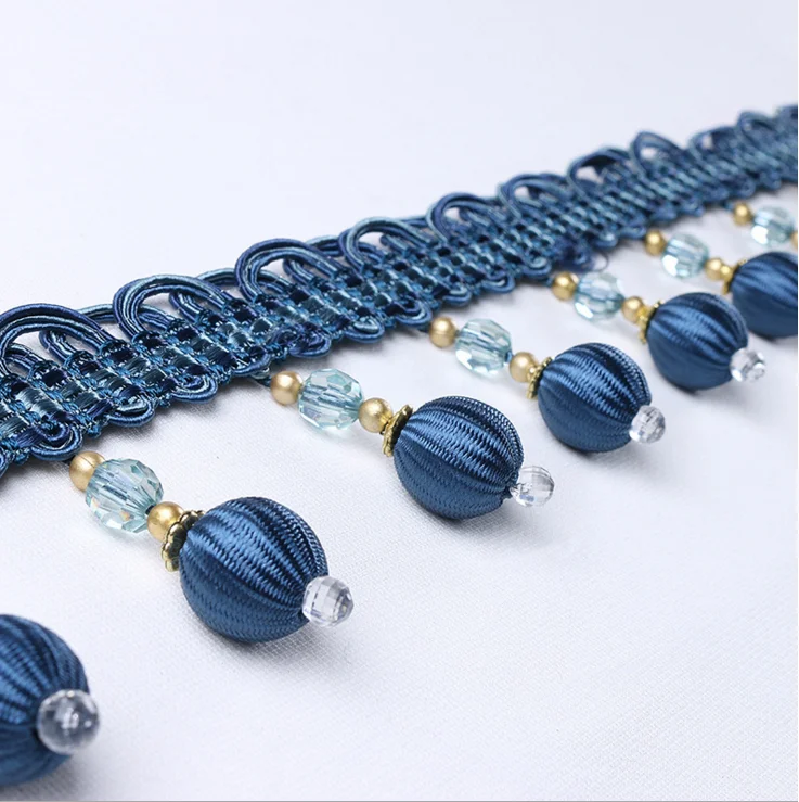 Wholesale 100% Polyester Beaded fringe For Curtain