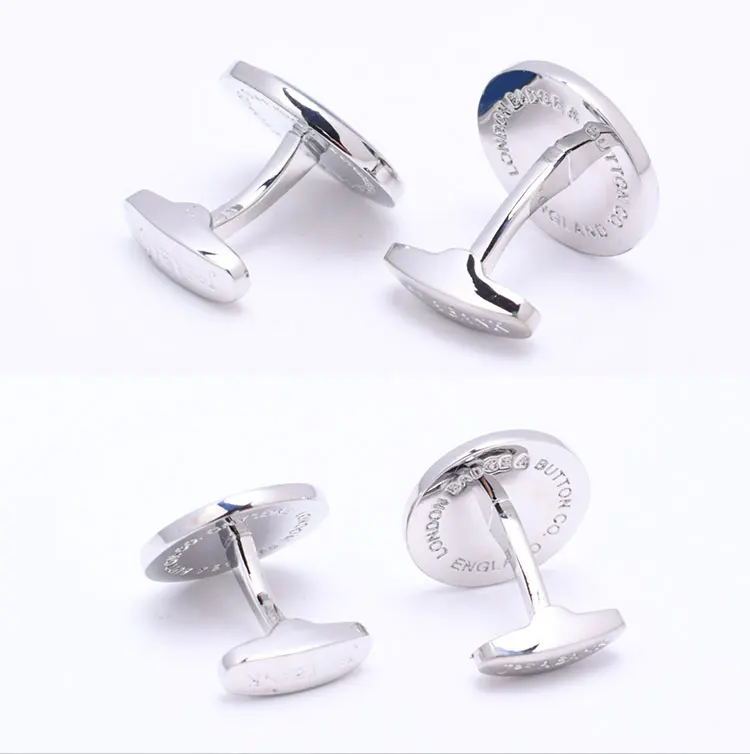 Новинка, мужские деловые Запонки с гравировкой под заказ, Синие запонки в подарочной коробке на день рождения