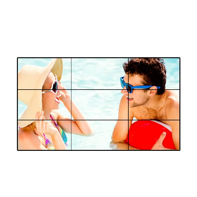 55 дюймов Ультра узкая рамка рекламный сплайсинг, ЖК-экран Блок экрана 2X2 видео вращающийся стеллаж для обуви