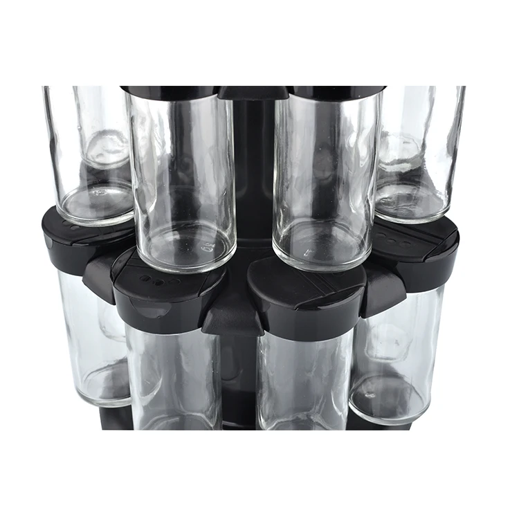 Kitchen & tabletop 16pcs Double-layer Rotary Plastic Spice Rack Sets With Spice jar