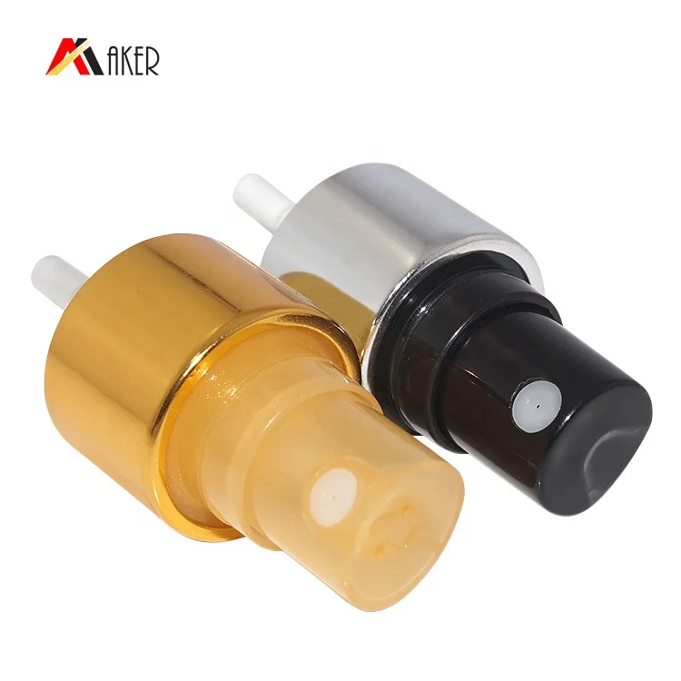 Suppliers Aluminum Fine Mist Sprayer 20/410 Gold White  Pump For Plastic Bottle