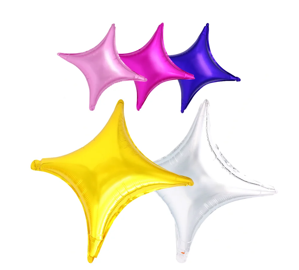 TF Star Shape Foil Mylar Balloon Quadrangle Four Angle Star Balloons For Birthday Party Wedding Decoration Balloons  10, 26 inch
