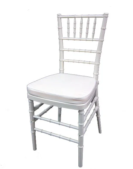 Свадебный белый деревянный стул chiavari оптом с подушкой